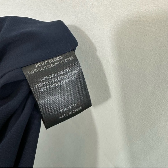 Badgley Mischka Cascading Ruffle Wide Leg High Waist Pants in Navy Blue - Picture 13 of 13